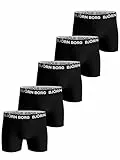 Björn Borg Herren Cotton Stretch Boxer 5p Boxershorts, Schwarz-10000934_mp001, M (5er Pack)