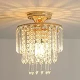 FRIDEKO HOME Modern Kronleuchter Kristall Deckenleuchte Kleine Kristall Deckenlampe E27 Fassung für Wohnzimmer Schlafzimmer Küche Flur