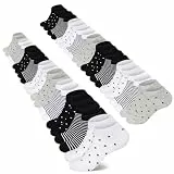 Mowenti Sneaker Socken Damen 39-42 Kurze Baumwollsocken Sportsocken 20 paar Streifen Punkten-8205