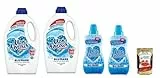 Italian Gourmet Bundle 2x Flüssigwaschmittel Blu Mare 1595ml + 2x Weichspüler Blu Mare 650ml + Italian Gourmet Polpa – Waschmittel & Weichspüler Set – Wäschepflege Vorratspack mit Meeresduft
