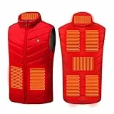 Beheizbare Weste für Herren Damen, Beheizbare Weste Heizweste Herren Damen 26 Zonen Heizung 3 Temperaturregler Beheizte Weste (Ohne Powerbank) Beheizbare Jacke Kapuze Funktionsjacke Outdoorjacke