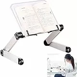 Buchständer Einstellbarer Ergonomischer,Buchhalter mit Büroklammern für Lehrbücher Musikbücher Tablet Notebook,Kochbuchhalter,Book Stand