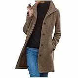 Generisch Damen Mantel Winter Kurzmantel Herbstmantel Locker Wollmantel Elegant Wintermantel Modische Wolljacke Bequeme Übergangsmantel Casual Trenchcoat Winterjacke für Alle Outdoor-Aktivitäten