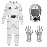 Spooktacular Creations Blau Astronaut Kostüm mit Helm für Kinder, Raumanzug, Space Jumpsuit, Halloween Astronaut NASA Kostüm für Jungen Mädchen Pretend Role Play Dress Up