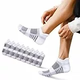EKSHER Sneaker Socken Damen 39-42 Weiß Sportsocken Herren 39-42 8 Paar Lauf Socken Sneakersocken Kurzsocken Tennissocken Sommer Anti Schweiß Running Socks Atmungsaktive Baumwolle Strümpfe