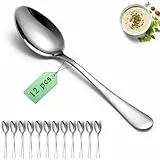 Suppenlöffel Set 12 Stück,18.7cm Esslöffel Berglander Lebensmittelechtes Edelstahl Bestecklöffel, Metall Esslöffel für Zuhause, Küche oder Restaurant Spiegelpoliert, Spülmaschinenfest