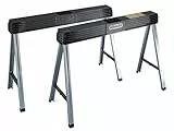 STANLEY 340 kg Metall-Klappsägebock (Paar) - Tragbare und langlebige Werkbanklösung, Klappwerkbank, erweiterbarer Arbeitsplatz, 1-97-475