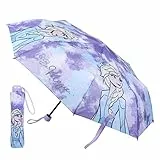 Disney Eiskönigin Regenschrim Taschenschirm Anna und Elsa manuell Fiberglas (Blau)