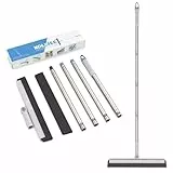 Wasserschieber Bodenabzieher Dusche Fensterabzieher mit Stiel (83cm-152cm) Abzieher Boden Dusche Wasser Wischer, Bodenwischer für Fenster, Abzieher zum Entfernen von Wasser, Haare, Grau