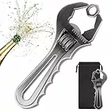 LKKCHER Schraubenschlüssel Bier Flaschenöffner, Papa macht das wieder heil Schraubenschlüssel für Vater Männer Geburtstags Weihnachten Vatertag Geschenk, Wrench Geschenk,Geschenk für Handwerker,Silber