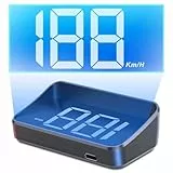 WODHMIEY HUD Head-Up-Display Auto – GPS Speedometer, GPS Tacho, Windschutzscheiben-Projektor Automatischer Helligkeit, USB Plug & Play, Display in Weiß & Grün, KM/H Anzeige, Universell für Fahrzeuge