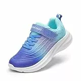 DREAM PAIRS Turnschuhe Kinder Sportschuhe Mädchen Jungen Sneaker Atmungsaktiv Laufschuhe Outdoor Klettverschluss,Size 36,Marine/Lila/Blau,SDRS2411K