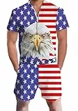 Goodstoworld Hawaiianischer Strampler für Herren, modisch, Reißverschluss, schmale Passform, Overall mit Tasche, S-XXL, A1-USA, X-Large
