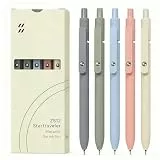 FIOVER 5 x Gelstifte, schnell trocknende Tinte, feine Spitze, Premium-Gelstifte, schwarze Tinte, glattes Schreiben für Schule, Büro, Zuhause, 1 Stück (5er Pack)