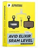 Performance Bremsbeläge für Avid Elixir 1-9 & SRAM Level T & TL Bremsanlagen I Organisch I 1 Paar I Starke Bremskraft & langlebig I Alphatrail Scheibenbremsbeläge für MTB & E-Bike