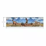 RoomMates RMK4401BD Selbstklebender Bordüre Dinosaurier, Vinyl, Blau und Braun, 12,7 cm x 4,57 m
