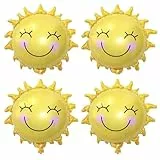 ALEGRE Sonne Folienballon Geburtstag,4 Stück XXL Luftballons Geburtstag Deko,Sonne Kindergeburtstag Deko Folienballons,Helium Ballons für Sonne Thema Party Geburtstage Baby Shower,Sommerparty Ballon