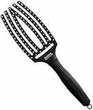 Olivia Garden Fingerbrush Care Iconic - Medium - Schwarz - Nylonborsten Haarbürste für sanftes Entwirren & gesundes Haar