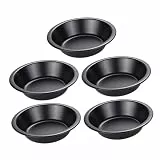 PAMINGONO 5 Stück Teiliges Mini Backform set Rund aus Kohlenstoffstahl Antihaftbeschichtete Kuchen Tartform für Ofen für Kleine Kuchen Brot Desserts Vielseitig und Kompakt für Individuelle