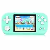 Aojiao Handheld Spielkonsolen für Kinder mit 218 Retro-Videospiele, Tragbare Reise-Spielzeug für 4-13 mit Wiederaufladbarem Akku 3,0' Bildschirm, Mini-Gaming-Player Geschenke für Jungen Mädchen (Cyan)