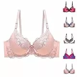 Generisch BH Damen mit BüGel Push Up BH GroßE BrüSte Starker Halt mit Formender Wirkung Klassische Verstellbarer Weich Bra für Frauen in üBergrößEn Bequem Damen-BHS Spitzen Unterhemd