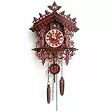 SABUIDDS Schwarzwälder Kuckucksuhr aus Echtholz Vintage Kuckucksuhr Kuckucks Uhr Wanduhr für Wohnzimmer Kinderzimmer Heim