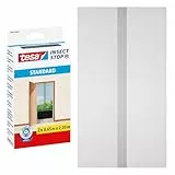 tesa Insect Stop STANDARD Fliegengitter für Türen - 2-tlg Insektenschutz Tür mit Klettband - Fliegen Netz ohne Bohren - 2 x 65 cm x 220 cm - Anthrazit