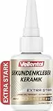 Sekundenkleber für Keramik & Porzellan extra stark 30g - Porzellankleber spülmaschinenfest, hitzebeständig & mit Nadel Verschluss gegen Austrocknung - Reparatur Kleber für Keramik, Porzellan & Ton