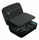JSVER Tasche für GoPro,Tragetasche für Hero 13/12/11/10/9/8/7, Case Schutztasche für AKASO EK7000 Pro/Brave 4/Brave 7 LE/AKASO V50X/ DJI Osmo Action 3 Hülle für Alle Actionkamera und Zubehör-Schwarz
