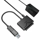 BENFEI USB 3.0 auf SATA Adapter, 2-in-1 USB C/USB 3.0 auf SATA III Festplattenadapter für 2,5 Zoll / 3,5 Zoll HDD/SSD Festplatte und SATA optisches Laufwerk mit 12V/2A Netzadapter, unterstützt UASP