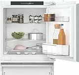 Bosch KUR21VFE0, Serie 4, Smarter Unterbau-Kühlschrank, 82 x 60 cm Nische, 134 L, Made in Germany, schnellere Kühlung auf Knopfdruck, sehr leise, Flachscharnier