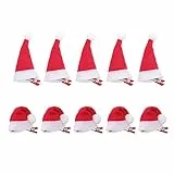 Frcolor 10 Stück Weihnachten Haarspangen Santa Hat Haar Griffe Barrettes Haarnadeln mit Krokodilklemme für Kinder Jugendliche Kleinkinder