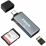 Vanja SD Kartenleser USB C, (High-Speed USB 3.2 Gen 1) (Adapter für SD, MicroSD, SDXC, SDHC) | Kompatibel für iPhone 16/15, MacBook Pro/iPad/Mac/Laptop, Galaxy Smartphones