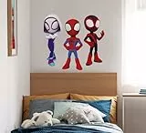 Komar Wandtattoo - Spidey and His Amazing Friends Trio - Größe 50 x 70 cm - Marvel, Wandsticker, Kinderzimmer, Aufkleber, Bunt