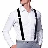 Cocoarm Hosenträger für Herren Breit Extra Starken 5 cm Elastisch und Verstellbar mit 4er Clips X Form lange Suspenders für Männer und Damen Hose X Form