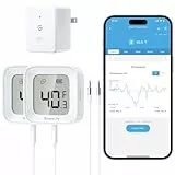 GoveeLife WLAN Kühlschrank Thermometer Digital mit Alarm, Kabellosem Funk Gefrierschrank Thermometer mit App, LCD-Display, 2 Jahre Datenexport, für Kühlschränke, Gefrierschränke, Aquarium 2er-Pack