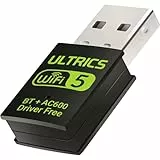 ULTRICS WLAN Stick Für PC, 600 Mbit/s USB WLAN Adapter Dual Band 5GHz/2.4GHz, USB WiFi Adapter für PC/Desktop/Laptop, 5G Wireless-Netzwerkadapter, WLAN-Empfänger, Kompatibel mit Windows 10/11/MacOs