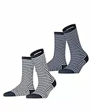 ESPRIT Damen Socken Fine Line Multipack W So Baumwolle gemustert 2 Paar, Mehrfarbig Blau 0040, 35-38
