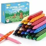 ECHOCUBE Dreieckige Farbige Wachsmalstifte für Kinder, 36 Abwaschbare Farbstifte for Kleinkinder, Ungiftige Satz mit Wachsmalstifte für Kunsthandwerksbedarf, Zeichnen lernen & Partytütenfüller