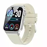 STECEi Smartwatch Herren Damen, 1,85'' HD Touchscreen Smart Watch mit Bluetooth Anrufe, 110+ Sportmodi Fitnessuhr mit Herzfrequenz Schlafüberwachung Schrittzähler, IP68 Wasserdicht Sportuhr, Weiß