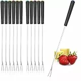 COM-FOUR® 12x Fondue Gabeln aus rostfreiem Edelstahl 430 - Fonduebesteck mit 6 Farben - Fonduespieße mit Kunststoffgriff - spülmaschinengeeignet (12-teilig - Kunststoffgriff)
