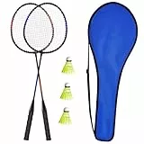 KH Federball Set Badminton Schläger Set of 2 oder 4 für Erwachsene Kinder, Schläger, Federbälle und Tragetasche im Lieferumfang