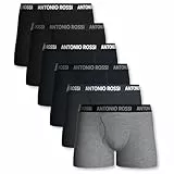 ANTONIO ROSSI (6er Pack Herren Boxershorts mit Eingriff – Superweiche Baumwolle, Atmungsaktiv & Ohne Kratzende Etiketten – Bequeme Unterhosen für Männer – Stretch Passform, Feuchtigkeitsableitend