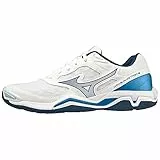 Mizuno Herren Wave Phantom 3 Sneaker, Wht Darkdenim Bluejasper, 42.5 EU