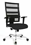 Topstar X-Pander, ergonomischer Bürostuhl, Schreibtischstuhl, inkl. höhenverstellbare Armlehnen, Netzbezug, Bezugsstoff, schwarz