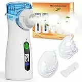InhaliergeräTe FüR Erwachsene,InhalationsgeräT Kinder Mit Tragbar USB Elektrische Inhalatoren,Nebulizer Inhalator Mit Led-Timer,Vernebler InhaliergeräT Zur Linderung Von Atemwegsinfektionen (Blau)