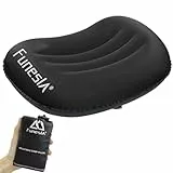 Funesla Aufblasbares Reise Camping Kissen, Ultraleichtes Aufblasbares Kissen für Strand, Komprimierbar Kompakt Ergonomisch Reisekissen Strandkissen für Outdoor, Camping, Wandern-Schwarz