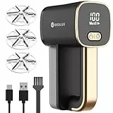 Fusselrasierer Elektrisch WiredLux - Wiederaufladbarer Fusselentferner für Kleidung & Möbel - LED-Licht, Einstellbare 3-Fach Geschwindigkeit, 6-blättrige Klinge, USB-Aufladung (Onyx/Gold)