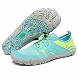 SAGUARO Badeschuhe Damen Herren Barfußschuhe Wasserschuhe Barfuss Schwimmschuhe Gegen Seeigel Aquaschuhe Leicht Strandschuhe rutschfest Barfussschuhe Sport Neoprenschuhe Türkis, Gr.37