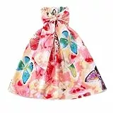 XINYUNZU Kleider für Mädchen Trägerloser Boho Kleid mit Schleife Strandkleid A-Linie Leichte Sommerkleid Freizeitkleid Casual Dress Girl Lässige Mädchenkleider für Kinder und Teenager Rosa 4 Jahre